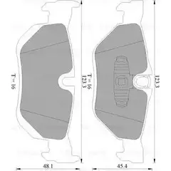 Тормозные колодки, дисковые, комплект Bosch 0 986 AB4 586 BP4 586 DB1858 1193489960