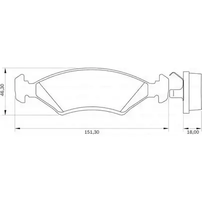 Тормозные колодки, дисковые, комплект Bosch PB 0046 ZB22L3 0 986 BB0 040 1193493504
