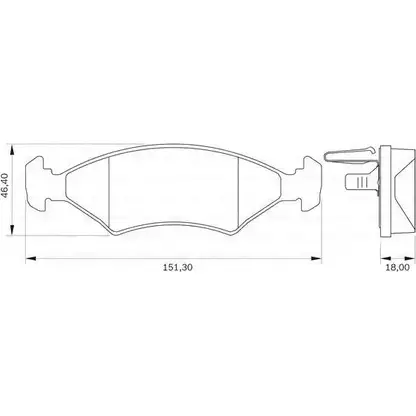 Тормозные колодки, дисковые, комплект Bosch 0 986 BB0 049 PB 0057 WMXSR 1193493513 изображение 0