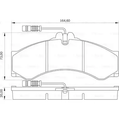 Тормозные колодки, дисковые, комплект Bosch PB 0091 0 986 BB0 061 Z99O5O 1193493523
