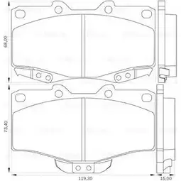 Тормозные колодки, дисковые, комплект Bosch PCVRRD5 1193493533 PB 0103 0 986 BB0 070 изображение 0