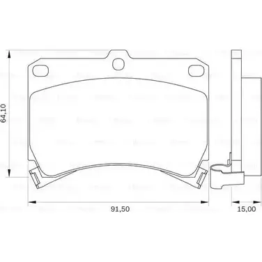 Тормозные колодки, дисковые, комплект Bosch FULWLL 1193493552 PB 0122 0 986 BB0 087 изображение 0
