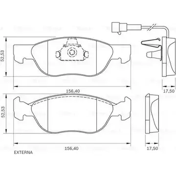 Тормозные колодки, дисковые, комплект Bosch 1193493616 BB 0249 A/1 1502.00 0 986 BB0 149