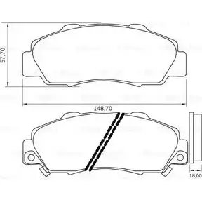 Тормозные колодки, дисковые, комплект Bosch 1193493679 PB 0305 0 986 BB0 205 BB 0305