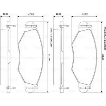 Тормозные колодки, дисковые, комплект Bosch 0 986 BB0 305 CMUAC0 PB 0405 1193493774