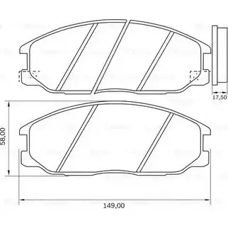 Тормозные колодки, дисковые, комплект Bosch BB 0589 PE67XHB 0 986 BB0 589 1193493800 изображение 0