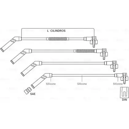 Высоковольтные провода зажигания Bosch 1193520314 F 000 99C 064 BK8ZIZ Z G8XQBA