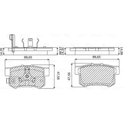 Тормозные колодки, дисковые, комплект Bosch BN 1086 F 03B 050 134 1193532425 7418-D1086 изображение 0