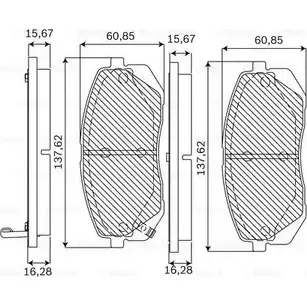 Тормозные колодки, дисковые, комплект Bosch 8412-D1295,8614-D1295,8744-D1295 1193532517 F 03B 050 183 BN 1295 изображение 0