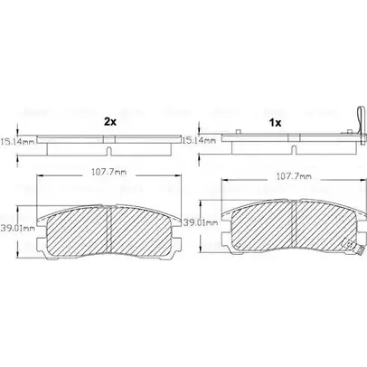 Тормозные колодки, дисковые, комплект Bosch BA 0383 7272-D383 1193532907 F 03B 150 003 изображение 0