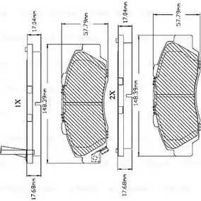 Тормозные колодки, дисковые, комплект Bosch 1193532929 F 03B 150 016 7382-D503 BA 0503