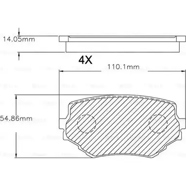 Тормозные колодки, дисковые, комплект Bosch BA 0680 F 03B 150 043 1193532965 7559-D680