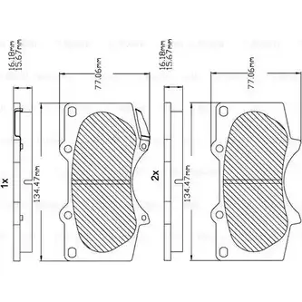 Тормозные колодки, дисковые, комплект Bosch 1193533078 F 03B 150 123 7877-D976 BA 0976