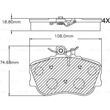 Тормозные колодки, дисковые, комплект Bosch F 03B 150 251 BA 0645 1193533232 7523-D645 изображение 0