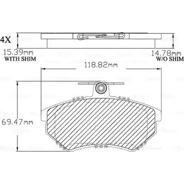 Тормозные колодки, дисковые, комплект Bosch BA 0696 7570-D696 F 03B 150 268 1193533257 изображение 0