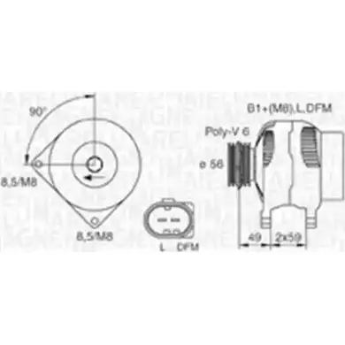 Генератор MAGNETI MARELLI 1193731661 944390415000 063533 490010 063730009010 изображение 0