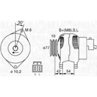 Генератор MAGNETI MARELLI 9443 90422910 063730015010 MQA015 1193731677