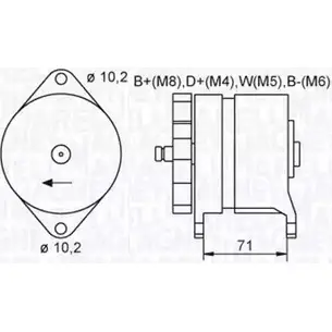 Генератор MAGNETI MARELLI 1193731716 JR820 MQA03 2 063730032010 изображение 0