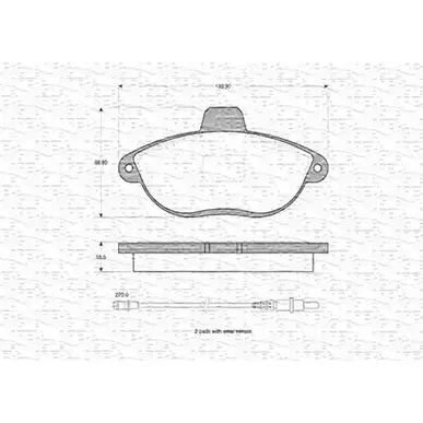 Тормозные колодки, дисковые, комплект MAGNETI MARELLI 363702160350 1193770734 23041 2304 0