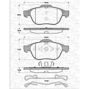 Тормозные колодки, дисковые, комплект MAGNETI MARELLI BP 1232 1193771772 HRN26L 363702161232