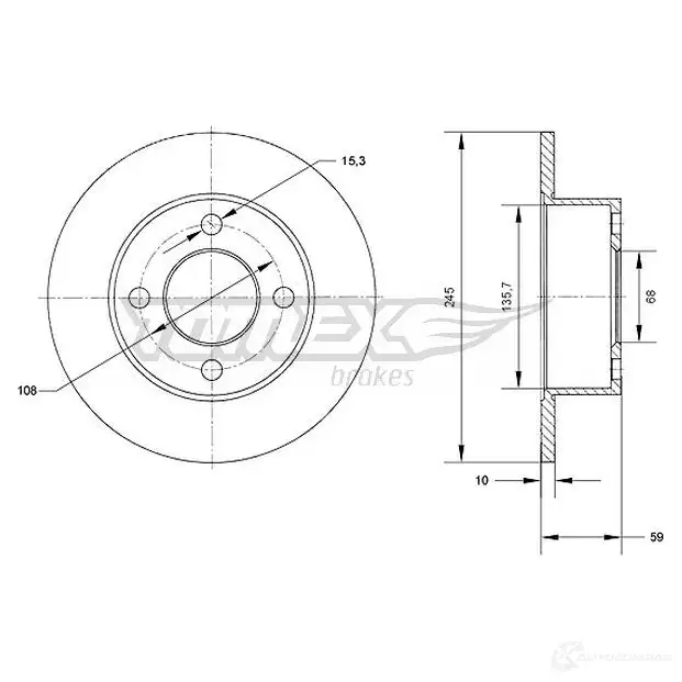 Тормозной диск TOMEX BRAKES C3P BT 1437836560 tx7057