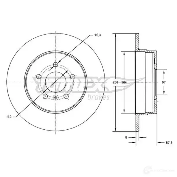 Тормозной диск TOMEX BRAKES 1437747991 tx7268 RR K75 изображение 0