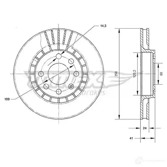 Тормозной диск TOMEX BRAKES 1437836673 tx7015 9L0U 8R изображение 0