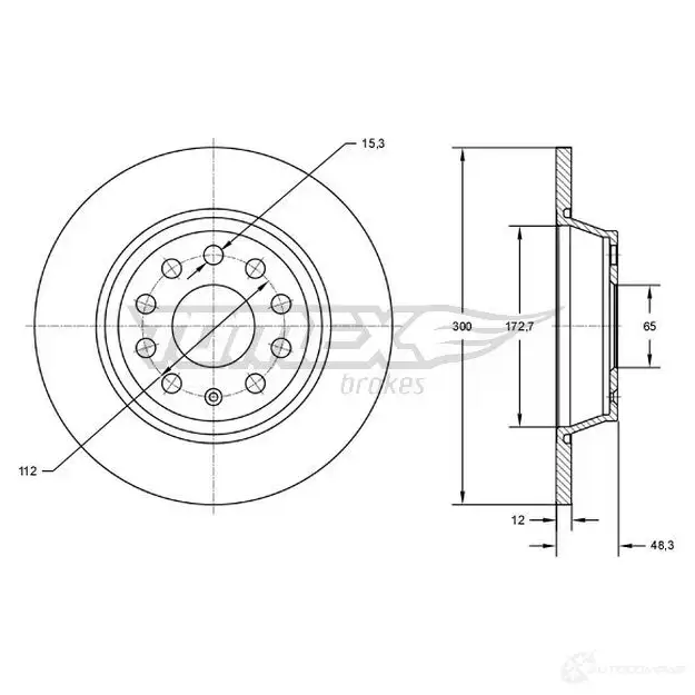 Тормозной диск TOMEX BRAKES K2J PLI tx7269 1437838437 изображение 0