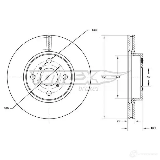 Тормозной диск TOMEX BRAKES 1437748154 tx7170 8CX9P WG
