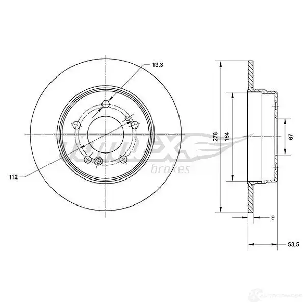 Тормозной диск TOMEX BRAKES 1437748140 30Q BC tx7093
