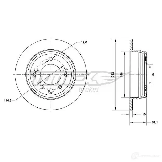Тормозной диск TOMEX BRAKES F4 QAK tx7051 1437748139