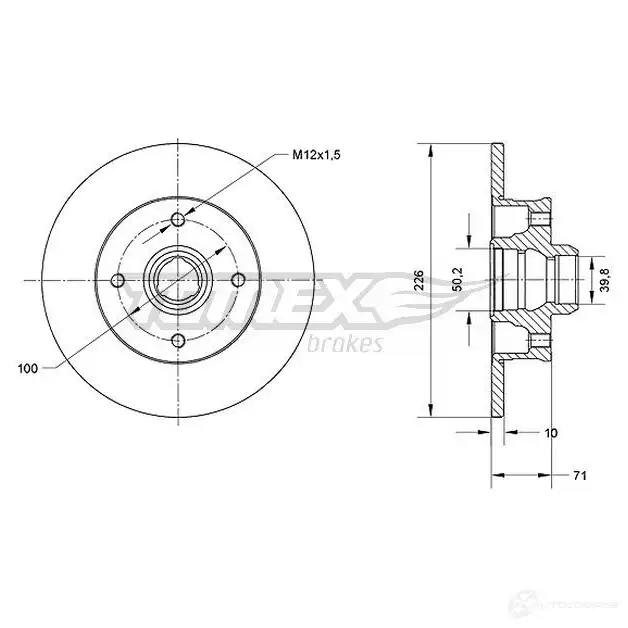 Тормозной диск TOMEX BRAKES WD CDHD 1437836702 tx7071