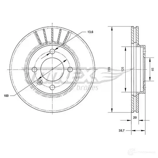 Тормозной диск TOMEX BRAKES XFA0 8ZS tx7046 1437748005 изображение 0