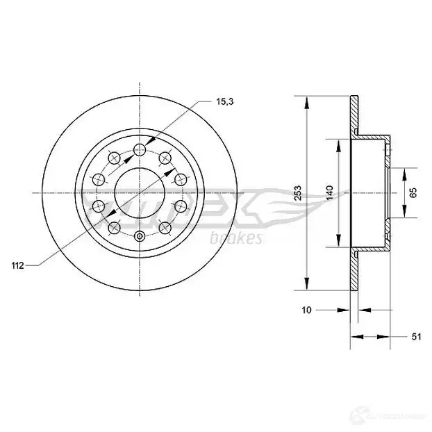 Тормозной диск TOMEX BRAKES tx7029 1437748062 H3PU 711