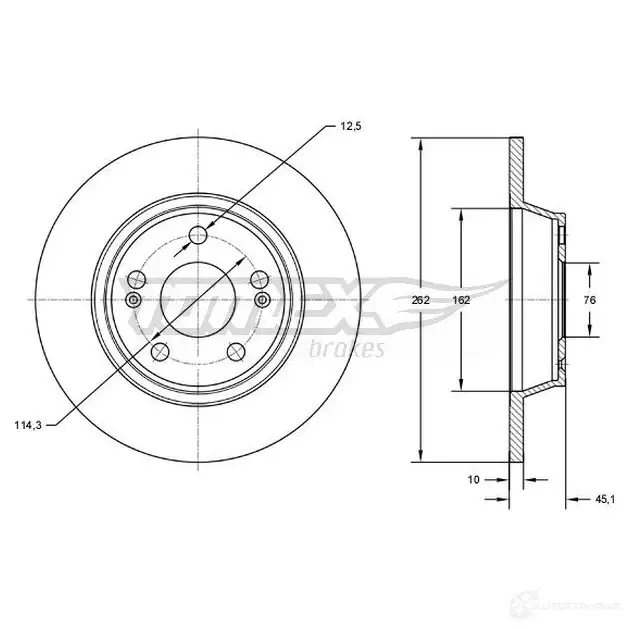 Тормозной диск TOMEX BRAKES VJIU0 9 tx7258 1437838475