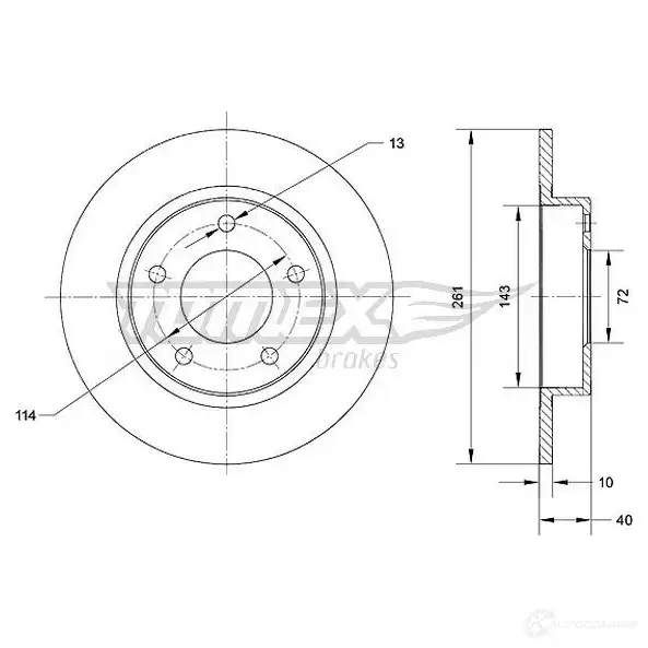 Тормозной диск TOMEX BRAKES NE NE5V5 tx7067 1437748056