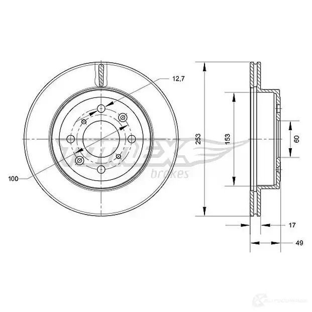 Тормозной диск TOMEX BRAKES tx7084 1437748091 ZSD 04