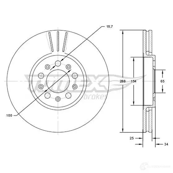 Тормозной диск TOMEX BRAKES 1437838814 tx7204 HK T2JIF