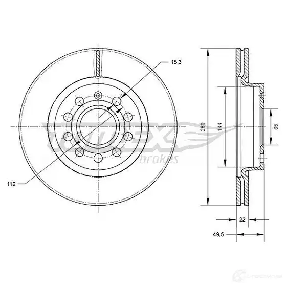 Тормозной диск TOMEX BRAKES B NU6I tx7030 1437836829