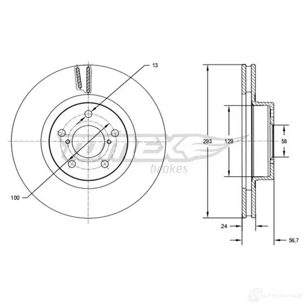 Тормозной диск TOMEX BRAKES YEFNG M 1437836840 tx7274 изображение 0