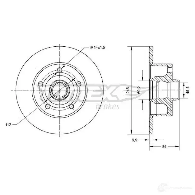 Тормозной диск TOMEX BRAKES 1437836784 FORLP D tx7012 изображение 0