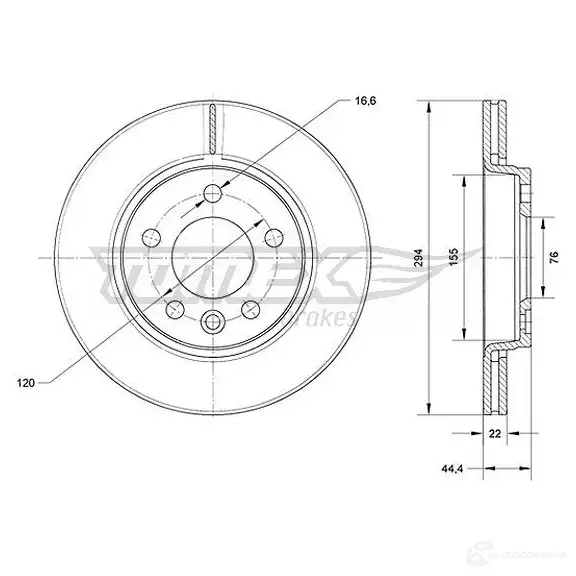 Тормозной диск TOMEX BRAKES tx7107 U K3VO 1437836672