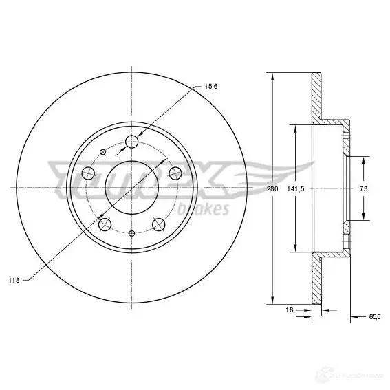 Тормозной диск TOMEX BRAKES 1438356632 tx7346 CETWG 5
