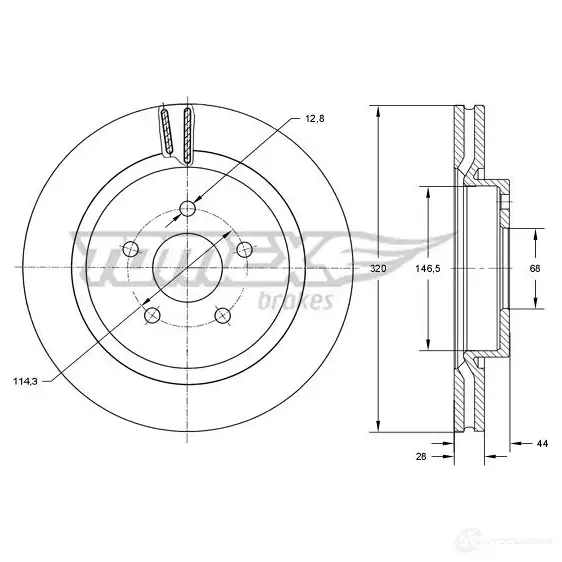 Тормозной диск TOMEX BRAKES tx7352 1437836986 SM27 ZU
