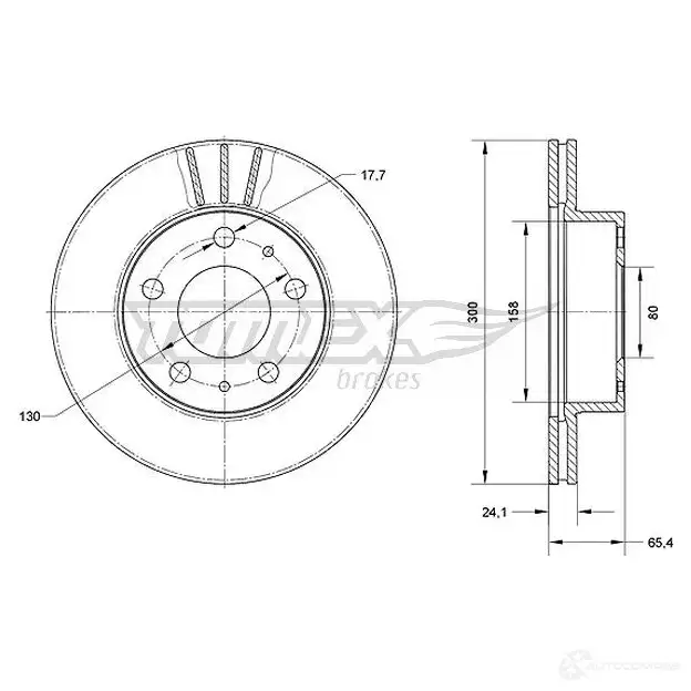 Тормозной диск TOMEX BRAKES tx7060 JE VNN0 1437836957