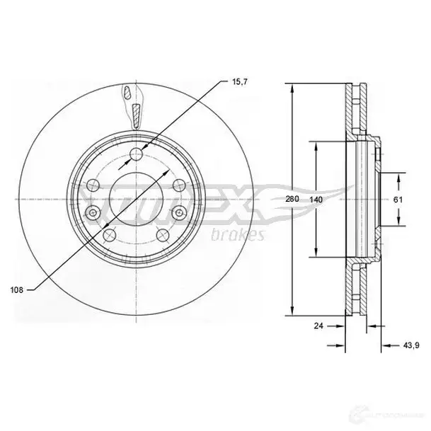 Тормозной диск TOMEX BRAKES tx7282 2DUMD F0 1437838813