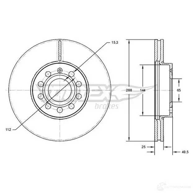 Тормозной диск TOMEX BRAKES tx7131 PEUT0 C2 1437838815