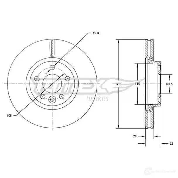 Тормозной диск TOMEX BRAKES N78C MZ7 1438356634 tx7156