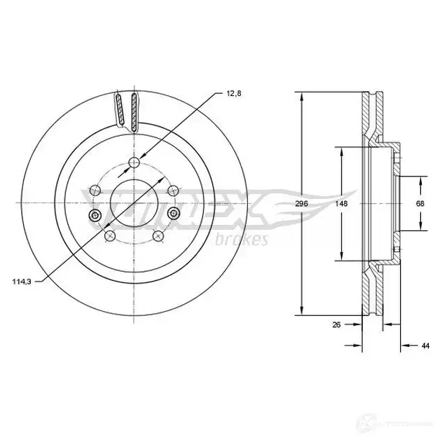 Тормозной диск TOMEX BRAKES tx7299 6A VMH 1437838825