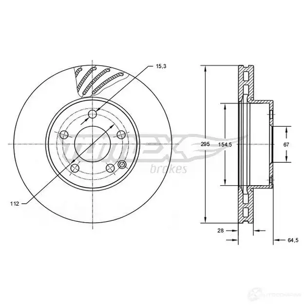 Тормозной диск TOMEX BRAKES Q2ZNZ 92 1437748303 tx7276 изображение 0